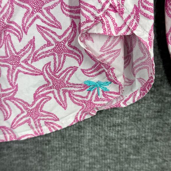 Talbots Starfish Button Down Shirt Size Large Pink Lighweight - Picture 4 of 7